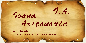 Ivona Aritonović vizit kartica